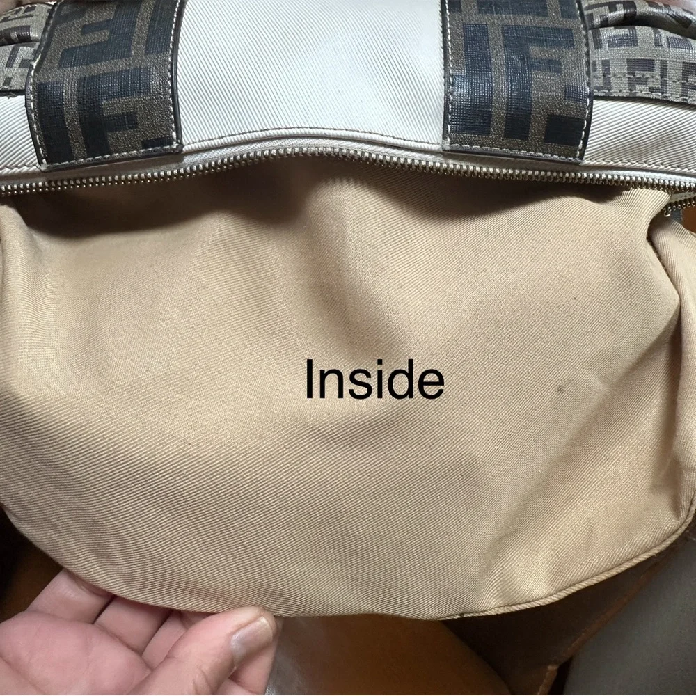 Fendi White and Brown Satchel - Picture 10 of 16